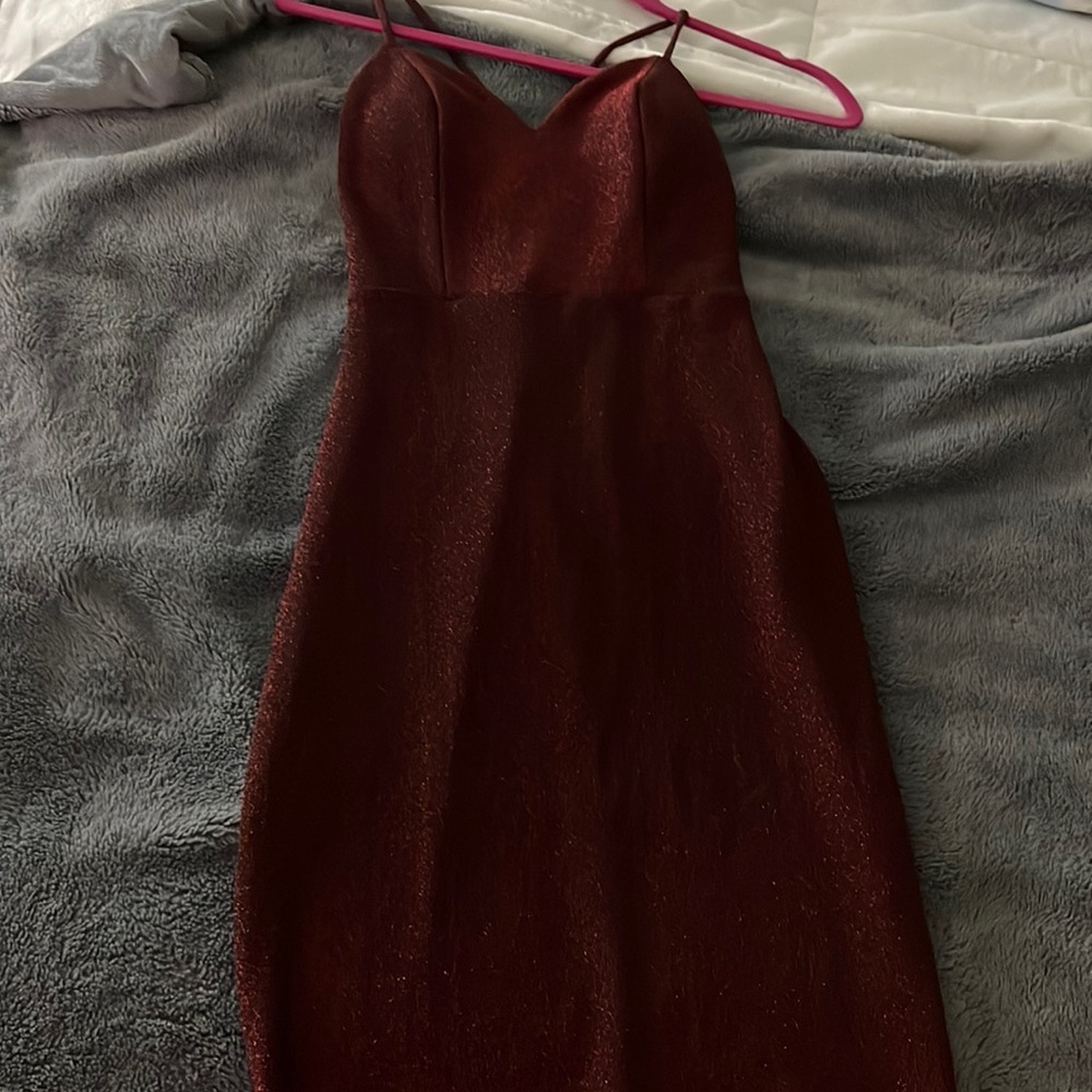Red glitter tight dress
